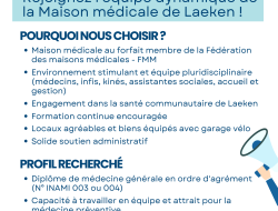 Rejoignez l’équipe dynamique de la Maison médicale de Laeken !